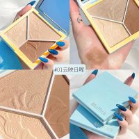 []高光修容盘一体三色高光粉饼珠光平价阴影鼻影盘提亮瘦脸 01#云映日晖 [无修容刷子]