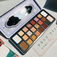 李佳琦推荐18色大地色眼影闪粉珠光防水哑光高光修容鼻影一体盘 粉色铁盒化妆盘