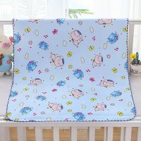 婴儿隔尿垫双面水晶绒防水可洗冰丝凉席超大童宝宝姨妈成人护理垫 冰丝凉席蓝色[花色随机] 30*40cm[三条装]