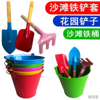 [新品直营]儿童沙滩玩具铁铲三件套沙滩铁桶小铁铲子园艺盆栽工具花园种植铲
