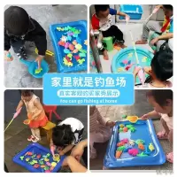 [新品直营]儿童钓鱼玩具池套装家庭广场戏水磁性钓鱼竿男孩女孩亲子互动游戏