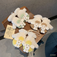 儿童冬季手套可爱卡通加绒保暖宝宝防护挂脖男童女童羊羔绒连指套