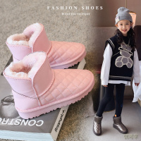 女童雪地靴儿童靴子冬季2021新款加绒加厚棉鞋防滑短靴小女孩棉靴