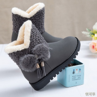 女童靴子15岁秋冬季雪地鞋2021新款13中大童棉鞋12加绒短靴10女孩