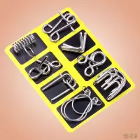 九连环玩具解环解扣儿童早教学生通关烧脑 孔明锁8件套装