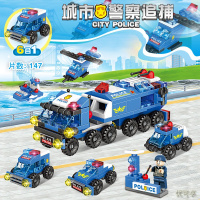 拼装积木6合1城市警察儿童力兼容乐高玩具DIY礼品男孩