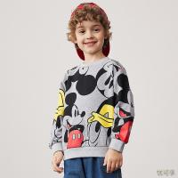 迪士尼男童卫衣春秋薄款2021秋款炸街长袖洋气宝宝宽松上衣儿童装