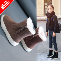 女童雪地靴子2021新款秋冬季大童棉靴加厚加绒马丁儿童鞋冬款防水