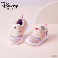 迪士尼米妮童鞋2021新款单网夏季透气毛毛虫休闲软底网面潮运动鞋