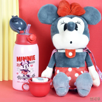 迪士尼双盖儿童水杯316不锈钢保温杯男女学生大容量吸管杯防漏防摔直饮水杯子520ML冰雪公主