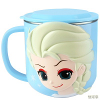 迪士尼婴儿童水杯 宝宝3D立体卡通可拆卸不锈钢牛奶杯 两用带盖250ML