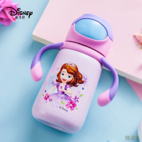 迪士尼(Disney)儿童学饮保温杯300ml 宝宝饮水杯双手柄学饮杯316不锈钢防喷吸嘴盖重力球吸管杯 汽车火焰
