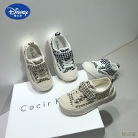 迪士尼(Disney)2022夏季新款儿童鞋女童韩版格布面帆布鞋男童魔术贴板鞋