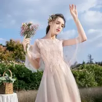 姐妹团伴娘服2020年新款秋冬季长袖仙气质长款遮肉大码显瘦礼服女
