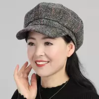 中老年人妈妈八角帽春季中年女士时尚女帽春秋英伦百搭帽女春帽子