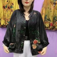 网红妈妈装新款秋季花色短外套女休闲外搭小衫减龄花衫宽松轻熟风