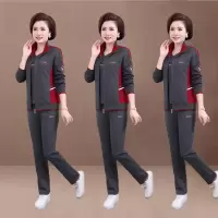 中老年奶奶装秋装2021新款妈妈运动服加大码宽松三件套老太太套装