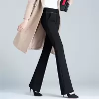 微喇裤女春秋2021新款高腰显瘦西裤垂感直筒长裤加长喇叭西装裤子
