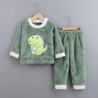 女童睡衣长袖法兰绒儿童睡衣秋冬珊瑚绒男童宝宝小孩家居服套装