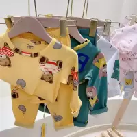 儿童棉秋衣套装男女童无骨莱卡棉内衣裤修身宝宝睡衣居家服套装