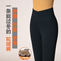 驼绒棉裤女外穿冬季高腰修身加绒加厚护膝中老年妈妈打底保暖裤女
