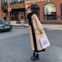 泡泡袖毛呢外套女2021秋冬新款中长款宽松显瘦小个子温柔呢子大衣