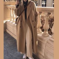 双面羊绒大衣女中长款2021韩版赫本风衣秋冬小个子羊毛呢外套