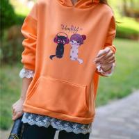 秋季卫衣女2021新款宽松慵懒风百搭洋气套头绒衫假两件潮ins外穿