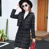 2021秋冬新款女韩版色保暖棉衣马甲两件套中长款加厚棉衣套装