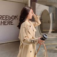 风衣女中长款小个子2021春秋新款韩版英伦风行大衣垂感外套5天内发货