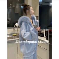 秋款套装2021新款陈星诺加绒加厚入冬套装女学生韩系阔腿裤两件套