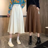 秋冬半裙子2021年新款高腰显瘦黑色垂感中长款a字裙女气质半身裙