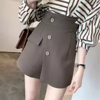 不规则半身裙裤女2021秋冬新款韩版高腰a字阔腿短裤百搭西装裤裙
