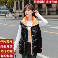 亮面羽绒棉短款马甲女2021秋冬新款韩版立领马夹百搭背心坎肩外套