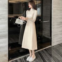 2021秋季新款范毛呢半身裙秋冬气质毛衣吊带裙连衣裙女