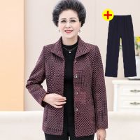 中老年人外套女春秋季奶奶装上衣新款妈妈套装老太太冬装加绒衣服
