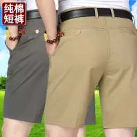 棉短裤夏季爸爸六分裤中老年男士高腰深裆宽松休闲裤男直筒
