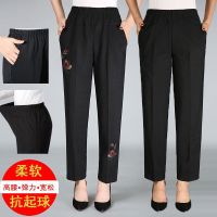 中老年春秋季女裤妈妈休闲裤奶奶高腰宽松直筒裤冬款老人大码裤子