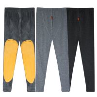男士保暖裤薄款加绒秋裤加护膝护腰保暖裤秋冬加厚秋裤男单件绒裤