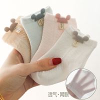 宝宝袜子夏季薄款棉网眼透气婴儿不嘞脚可爱新生幼儿童春秋短袜