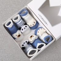 婴儿袜子春秋薄款男女宝宝秋冬棉学步防滑地板鞋袜新生儿0-3月6