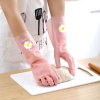 家务手套果冻质感厨房刷碗洗衣服洗菜清洁耐用型女用加厚塑胶手套