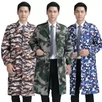 新款蓝大褂工作服耐脏防尘罩衣工装长款仓库搬运劳保服