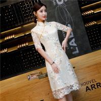 改良旗袍2021新款女夏季日常礼服中长时尚少女年轻款连衣裙