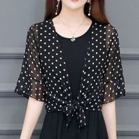 2021大码小外套雪纺小披外搭肩防晒短外套开衫小外套单件披肩