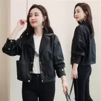 2021春秋新款韩版加绒加厚小皮衣外套女宽松时尚短款pu机车服女潮