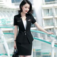 年中大促中职业套装女夏前台正装两件套短袖西装珠宝店工作服
