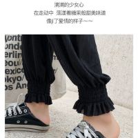 夏季新款休闲宽松束脚裤女灯笼裤防蚊裤薄款韩版九分显瘦沙滩裤