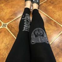 新款莫代尔镶钻大码200斤胖妹妹高腰弹力体型裤外穿打底裤款