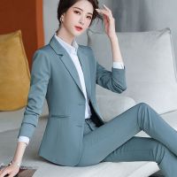 灰色职业西装套装女秋季韩版时尚洋气气质总裁经理工作服西服正式